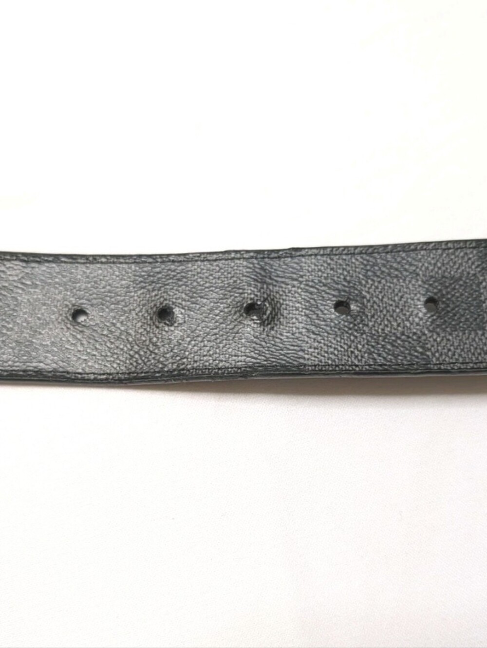 louis vuitton Leather Belt mens 90 / 36 Buckle Checkered Black M0213 - Picture 5 of 5